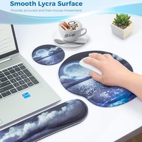Mouse Pad and Keyboard Wrist Rest Support,Ergonomic Mouse Pad Set