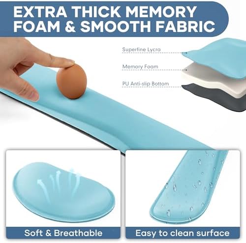 Office Ergonomic Memory Foam Computer Mouse and Keyboard Wrist Rest pad Support Carpal Tunnel, Wrist Rest for Keyboard and Mouse, Wrist Support Set