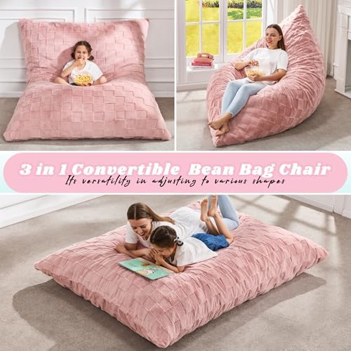 Hobestluk Adult Bean Bag Chair 3 in 1 Convertible Large Bean Bag Sofa