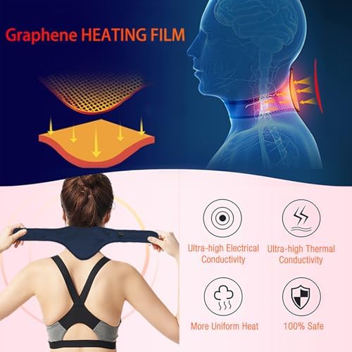 Neck Heating Pad, Arris Heated Neck Wrap with Adjustable Time and Temperature Control, USB Powered Neck Pain Relief, Stiffness Relief or Postoperative Recovery Blue