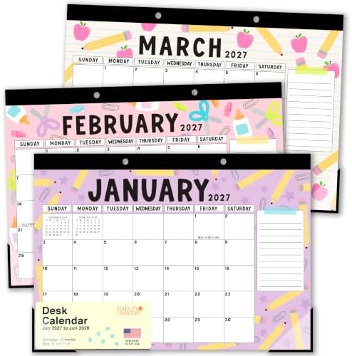 Large Desk Calendar 2027 - Desktop Calendar 2027-2028