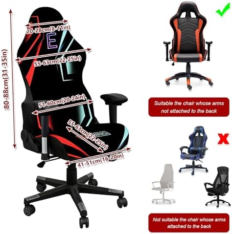 Water Repellent Gaming Chair Cover,3D Printing Fit Cat Scratch Proof