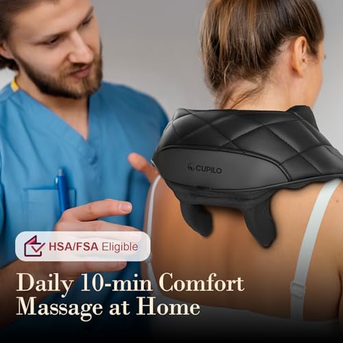 CuPiLo Cordless Neck Massager with Heat, 4D Shiatsu Kneading, FSA Eligible
