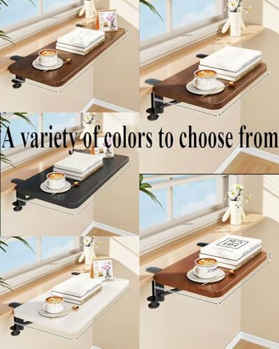 Clamp On Desk Extender, 90 Degree Foldable Desktop Extension Board, Ergonomic Keyboard Tray Extender for Office Desk, Dining Table, Window Sill & Bookshelf Space Saving Color2 20x70cm (7.9inx27.6in)