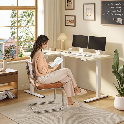 SANODESK 63Inch L-Shaped Electric Standing Desk Motorized Corner Desk