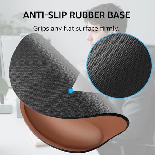 KTRIO Keyboard Wrist Rest & Mouse Pad with Wrist Rest, Coffee Brown