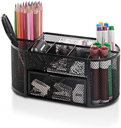 Comix Mesh Pen Holder, Desk Organizer for Home Office, Black