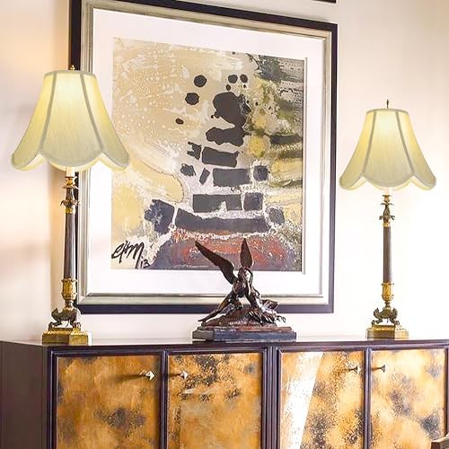 GO&SO Lamp Shades Set of 2,6" x 13" x 10.6",Bell Lamp Shade,Gold Petals