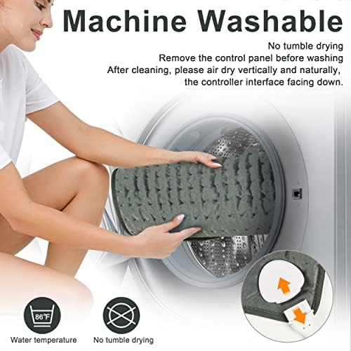 Heating Pad Electric Heat Pad, Hot Heated Pad,Multiple Temp and Timer Settings,Suitable for Shoulders, Neck, arms, Abdomen, Back, Legs, etc. (Gray Green, 24"X12")