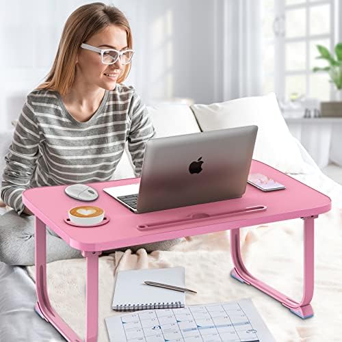 Fayquaze Lap Laptop Desk, Portable Foldable Laptop Bed Table with Storage Drawer and Cup Holder, Lap Desk Lap Bed Stand Tray Table Serving Tray for Eating, Reading and Working