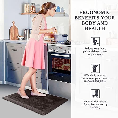 HappyTrends Kitchen Floor Mat - 4/5 Inch Thick Anti-Fatigue Kitchen Rug