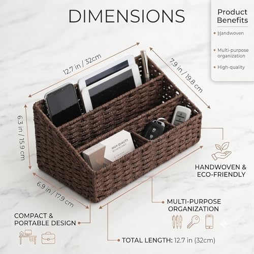 Mail Organizer Countertop, Mail Organizer, Mail Sorters, Magazine File Holder, Desk Organizer and Accessories, Dark Brown
