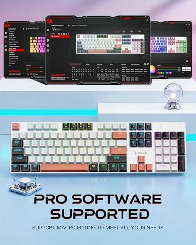 Redragon Wireless Mechanical Gaming Keyboard, Tri Mode BT/2.4G/USB-C Hot Swappable Custom Keyboard, RGB Backlit Computer Gaming Keyboards, PBT Keycaps, Programmable for PC/Tablet,K671WBR-KS