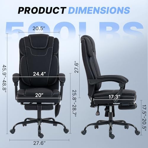 Massage Office Chair with Heat Reclining High Back Desk Chair