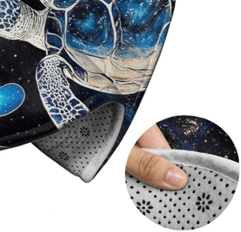 Room Sofa Yoga Soft Round Carpet, Home Decor Non Slip Kitchen Office Circle Rug, Machine Washable Modern Round Area Rug Trippy Space Sea Water Love Tortoise Turtle Art, 24inch