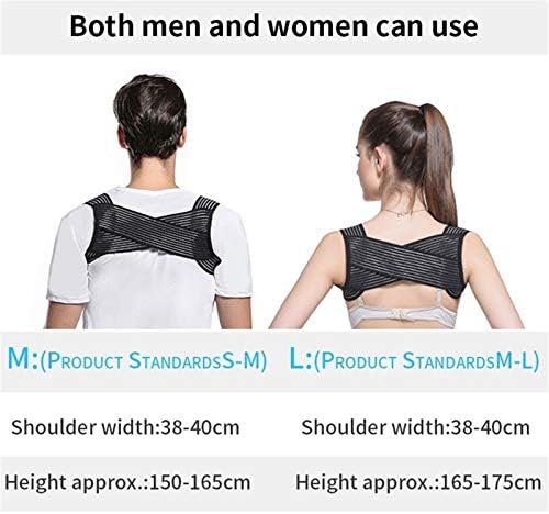 DSMYYXGS Back Correction Belt Back Posture Corrector Shoulder Back Shoulder Lumbar Posture Correction for Men Women (Size : Large)