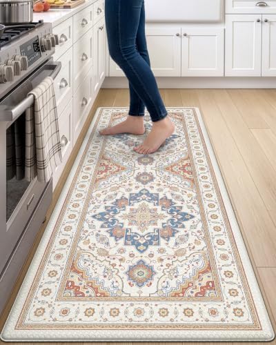 DEXI Kitchen Floor Mats Cushioned Anti Fatigue Runner Rug, 24x59 Beige