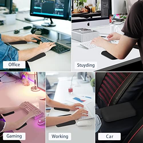 Leolee Elbow Rest Pads for Desk, Black Ergonomic Arm Rest Pads