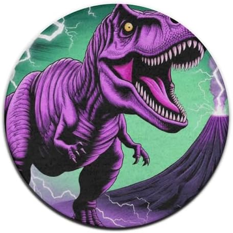 Fashion Round Area Rug Large Non Slip Carpet, Dinosaur T-Rex Unisex Home Decor Mat