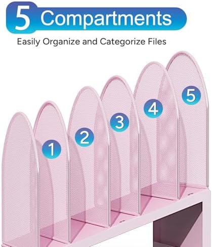 gianotter Desktop File Organizer with 5 Compartments