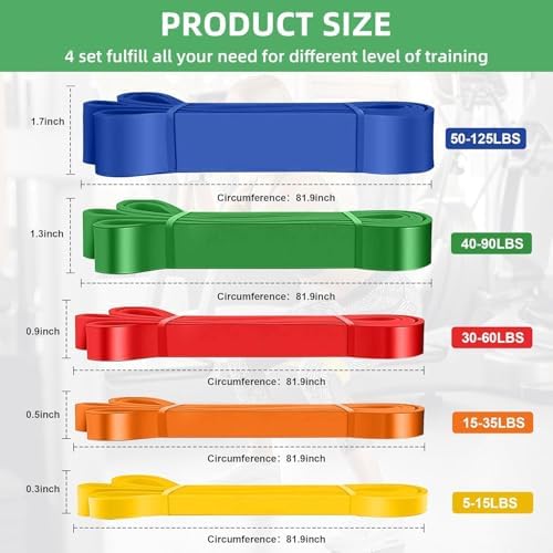 Exercise Bands Resistance Bands for Working Out,Pull Up Bands Set,at Home Workout Equipment,Workout Bands for Men and Women,Stretch Bands for Exercise