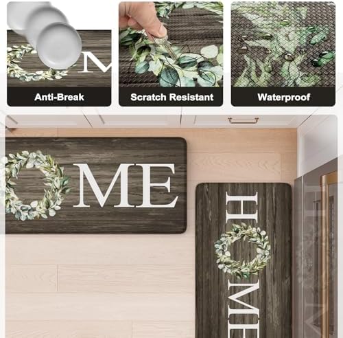 KIMODE Anti Fatigue Mats for Kitchen Floor Cushioned Standing Mat Sets of 2