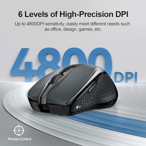 TECKNET Wireless Mouse Rechargeable, 2.4G Computer Mice with USB-A Receiver