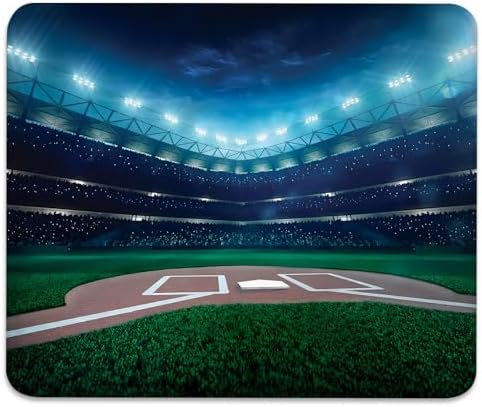 Professional Baseball Field at Night Mouse Pad, Stadium League Desk Mat