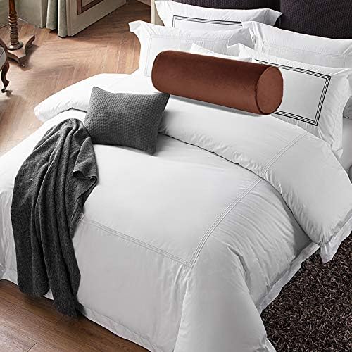 Tinbolunce Memory Foam Round Neck Pillow for Sleeping, Neck Pain Relief, Side Back Stomach Sleeper, Car or Office Chair Sofa,Cervical Bolster Length 24" x 6" Diameter (Chocolate Brown)