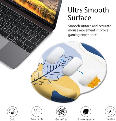 Mouse Pad Wrist Support,Ergonomic Mouse Pad with Wrist Rest,Comfortable Mousepad with Smooth Wrist Rest,Pain Relief Mouse Pads for Non-Slip Base,Computer,Laptop,Office & Home (Modern Abstract2)