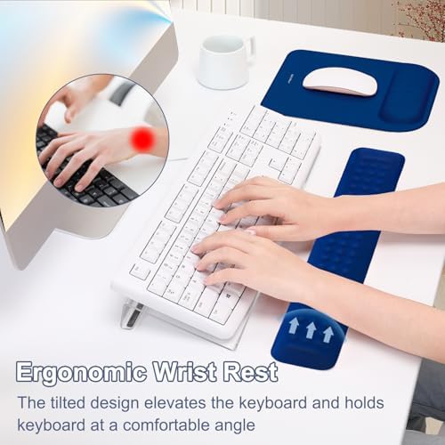 MOSISO Keyboard Stand&Wrist Rest Support for Keyboard &Mouse Pad Set