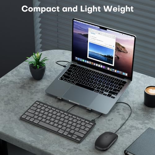 OMOTON Wired Keyboard and Mouse Combo for Mac(MacOS 11.3+),Easy Plug & Play