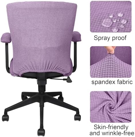 Tallew 4 Pcs Office Chair Covers Stretchable Armrest Seat,XL,Lilac Purple