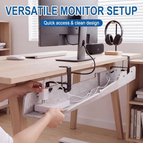 Chumia Under Desk Cable Management Tray No Drill, Beige, 48 Inch