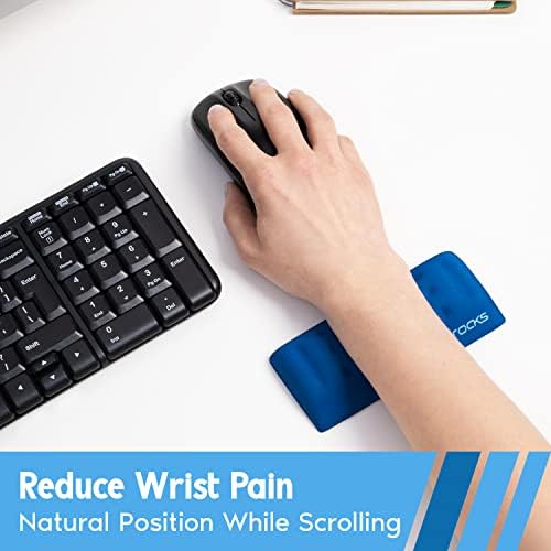 i-Rocks Memory Foam Mouse Wrist Rest - Pain-Reducing Wrist Rest for Mouse - Non-Slip Rubber Base Wrist Rest - Cooling Mouse Wrist Support for Long Hours of Work, Studying, Gaming