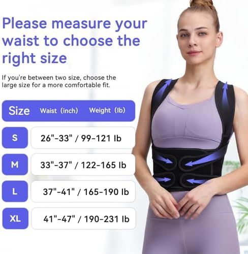 Posture Brace for Women & Men - Adjustable Back Brace for Spine Alignment, Shoulder Support, and Pain Relief from Scoliosis & Hunchback – Comfortable Posture Corrector Brace (Small)
