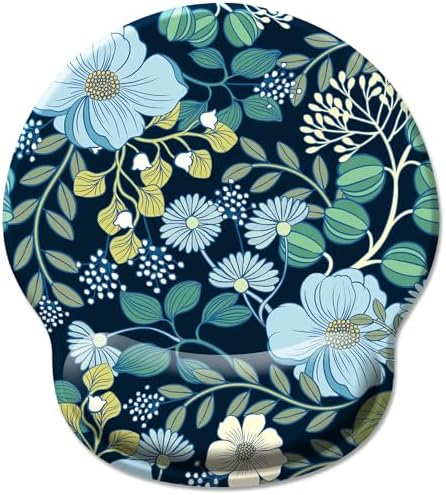 Hancynir Floral Flower Ergonomic Mouse Pad with Wrist Support Desk Decor