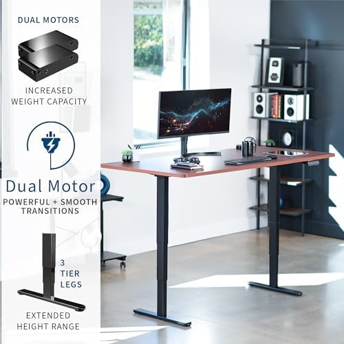 VIVO Dark Walnut 71 x 36 in Standing Desk, DESK-KIT-2B7D-36