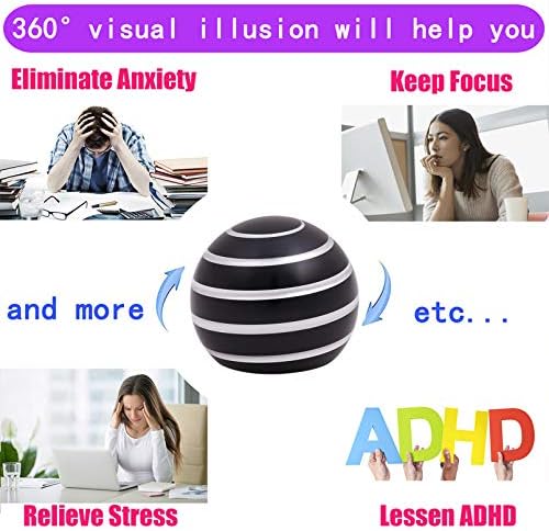 Desk-Fidget-Kinetic-Toys Cool-Gadgets: Cool-Stuff Thing Game Toy for Adult Teen Children Kid, Optical-Illusion Stress Relief Gifts for Man Women Home Office School Christmas Spinning Up 180 Seconds