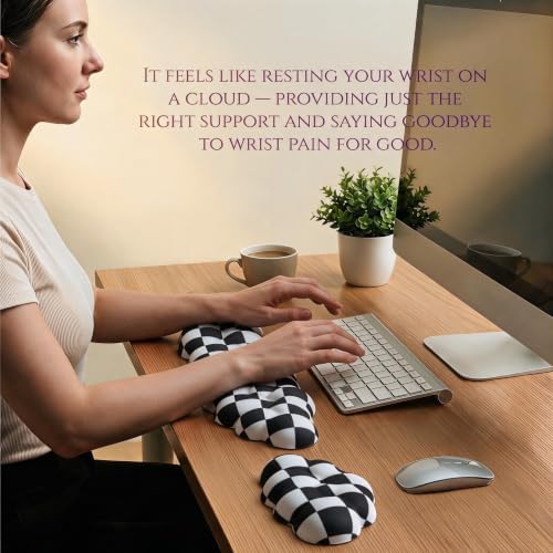 Cloud Wrist Rest Set for Keyboard & Mouse. Silky Fabric Surface