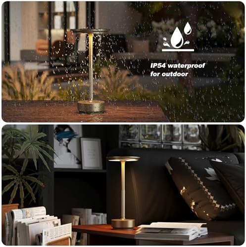 TBBGA 1 Pack Rechargeable Cordless Table Lamp, 5000mAh Battery Table Light