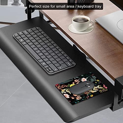Small Mouse Pad Cute, Mini Mouse Pads for Wireless Mouse and Laptop, Travel Mousepads with Designs - Night Blooming Flowers, Kawaii Portable Mousepad with Rubber Base for Women - 5.5 x 7 in