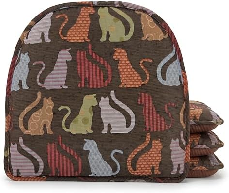 Klear Vu Raindrop The Gripper Non Slip Chair Cushions, Soft & Comfortable Seat Pad, Sitting Pillow for Kitchen, Dining or Office, 4 Count (Pack of 1), Cats