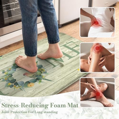 KIMODE Kitchen Mats for Floor Cushioned Anti Fatigue 2PCS Kitchen Rugs