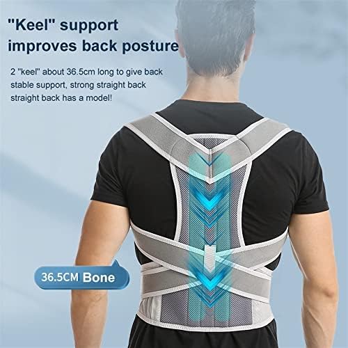 Shoulder Posture Corrector Lumbar Spine Support Belt Full Back Orthopedic Brace Scoliosis Kyphosis Correc(Gray Small)