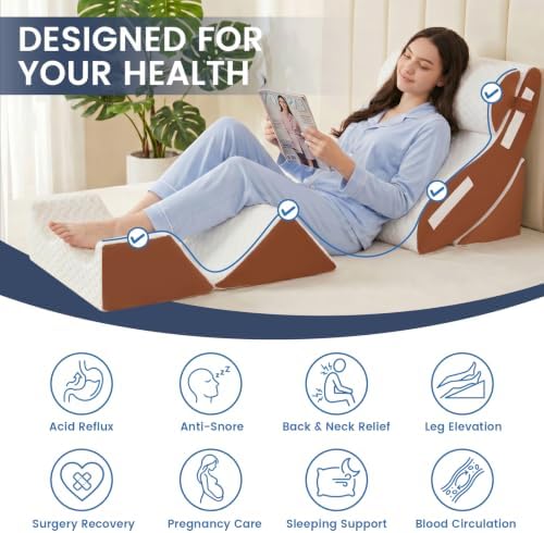 WSOFRALC 5PCS Orthopedic Wedge Pillow Set for After Surgery