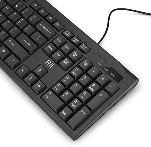 Rii RK907 Ultra-Slim Compact USB Wired Keyboard for MAC and PC-Black(2PCS)