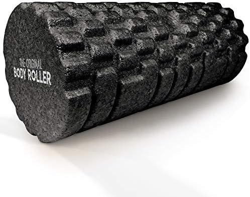 The Original Body Roller - High Density Foam Roller Massager for Deep Tissue Massage of the Back and Leg Muscles - Self Myofascial Release of Painful Trigger Point Muscle Adhesions (Black)