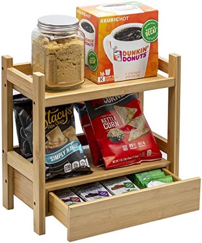 Sorbus Matcha Station Shelf, Bamboo (13" x 6.5" x 12.6", Natural Bamboo)