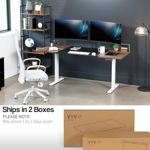 VIVO Black/Vintage Brown 71 x 30 in Standing Desk, DESK-KIT-E2W7BN